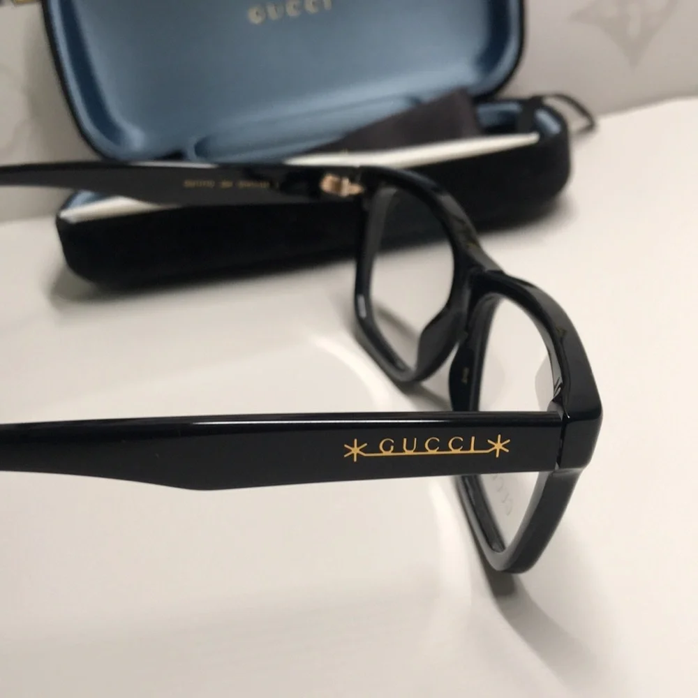 New Authentic Gucci Black Eyeglasses GG1177o 004